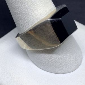 Vintage Sterling Silver and Onyx Ring